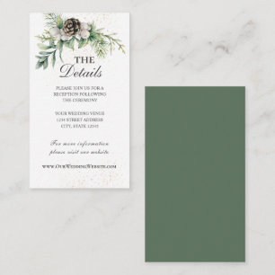 Winter Berries Pine Cone Greenery Wedding Enclosure Card