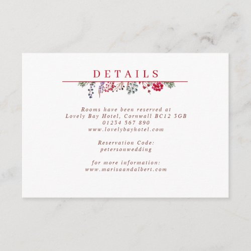 Winter Berries Wedding Enclosure Card