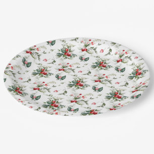 Winter Berry Christmas Paper Plates