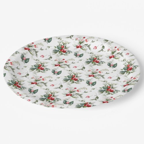 Winter Berry Christmas  Paper Plates