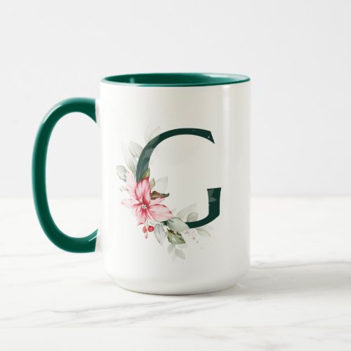 Winter Berry G Monogram Mug