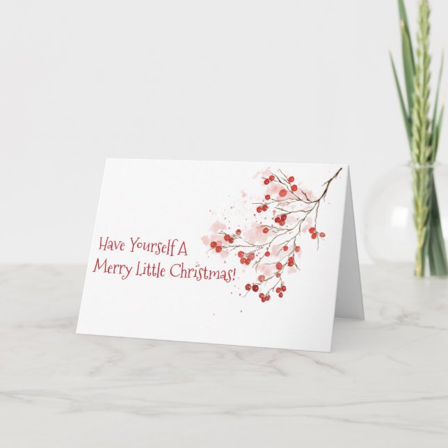 Winter Berry Holiday Christmas Card (Front)