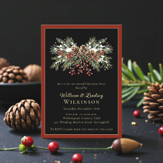 Winter Berry Holiday Party Invitation
