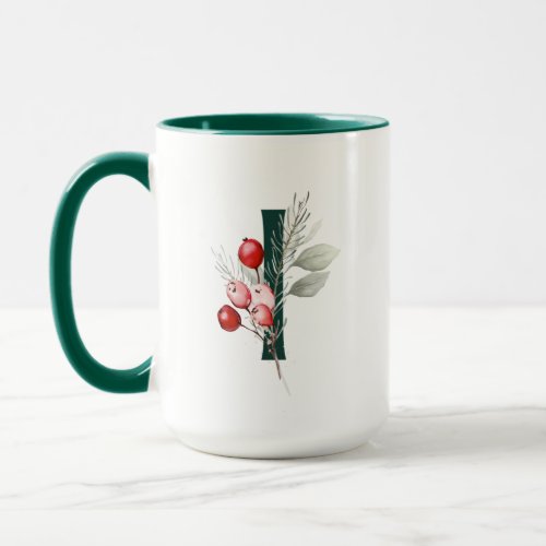 Winter Berry I Monogram Mug