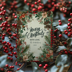 Winter Berry Pine Christmas Holiday Card