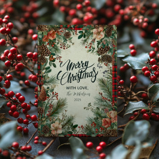 Winter Berry Pine Christmas Holiday Card