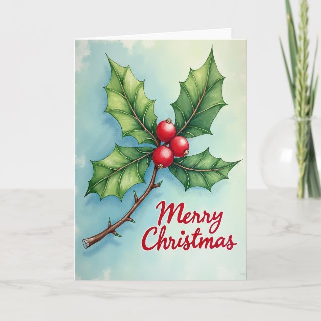 Winter Berry Sprig Card (Front)