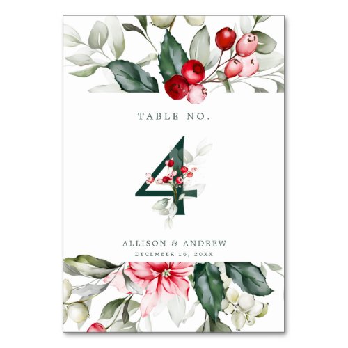 Winter Berry  Table Number 4