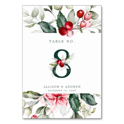 Winter Berry  Table Number 8
