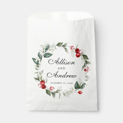 Winter Berry  Tis the Season to be Married  Favor Bag