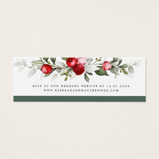 Winter Berry | Wedding Website Card (Front)