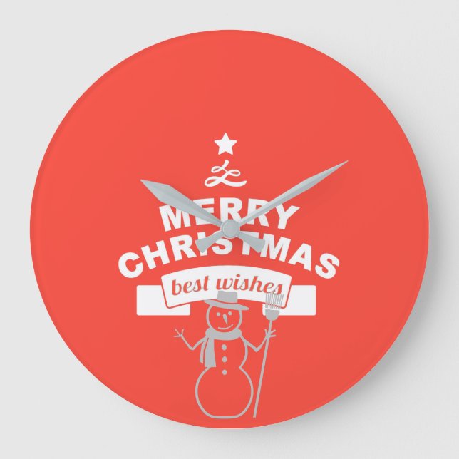 Winter Best Wishes Large Clock (Front)