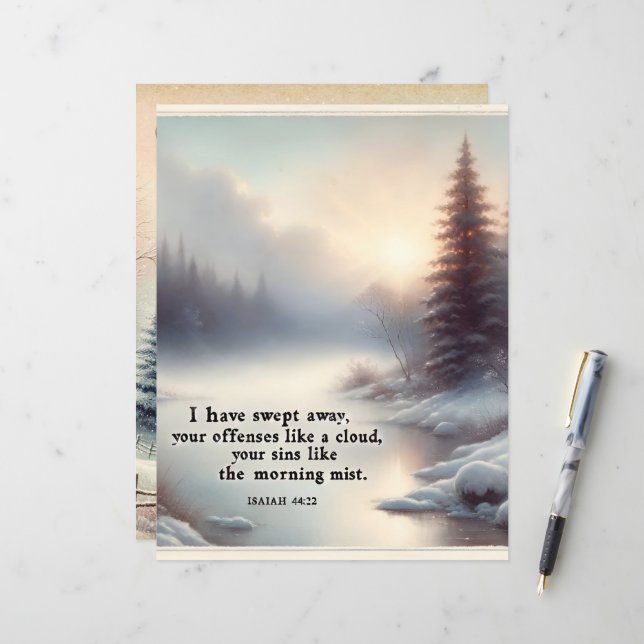 Winter Bible Verses Paper Craft Cardstock (Front/Back In Situ)