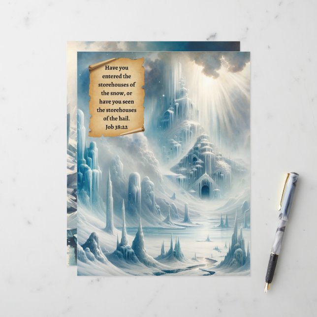 Winter Bible Verses Paper Craft Cardstock (Front/Back In Situ)