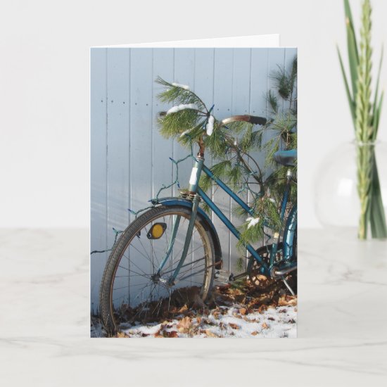 Winter Bicycle Christmas Holiday Card