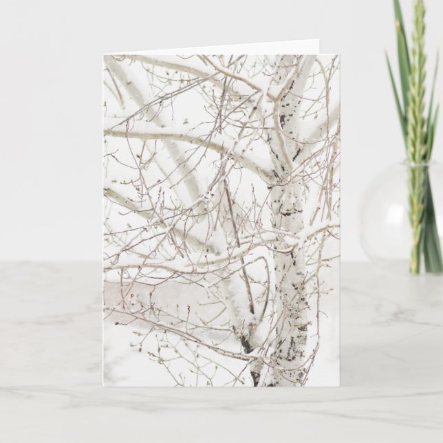 Winter Birch Tree - add your custom greeting Holiday Card (Front)