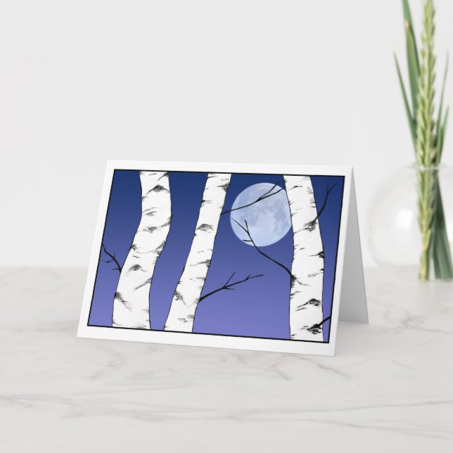 Winter Birches Solstice/Yule card (Front)