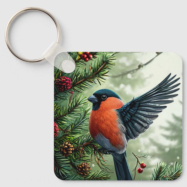 🐦 Winter Bird Accent For Bags And Keys 🎁 Keychain (Front)