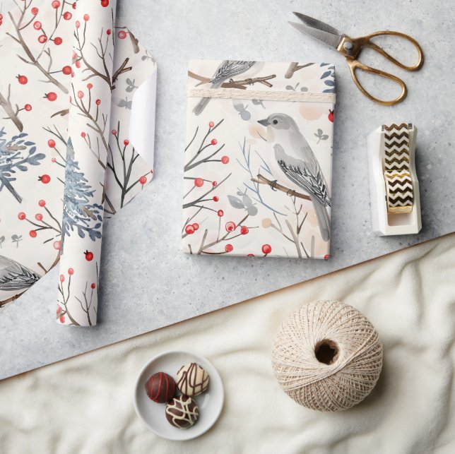 Winter Bird Christmas Wrapping Paper (Crafts)