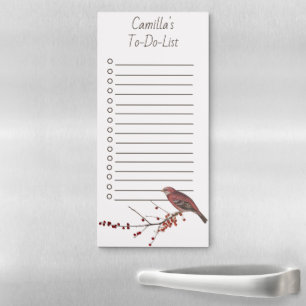 Winter bird elegant to do list Magnetic Notepad