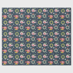 Winter Bird in Knit Cap Holiday Gift Wrap