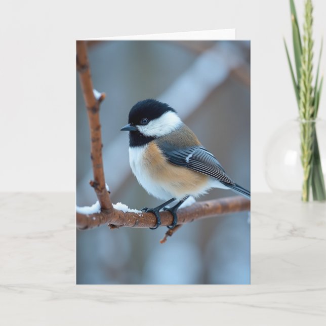 Winter Bird Snow Branch Card (Front)