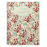 Winter Birds And Berries  (personalized) Notebook at Zazzle