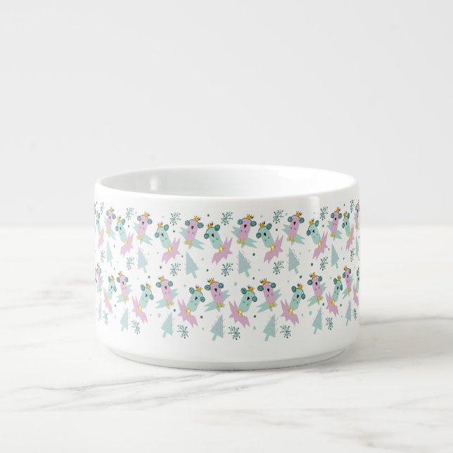 Winter Birds Christmas Trees Iceberg Doodle     Bowl (Center)