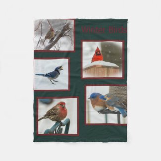 Winter Birds Fleece Blanket