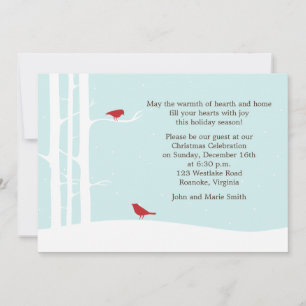 Winter Birds Holiday Celebration Invitation