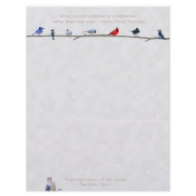 Winter birds-LetterHead Thoreau quote: