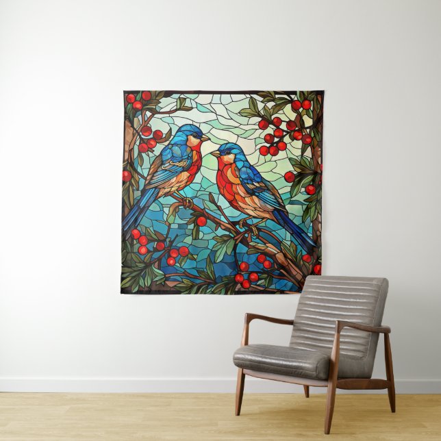 Winter Birds Tapestry (In Situ)