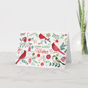 Winter Birds - Warm Wishes Holiday Card