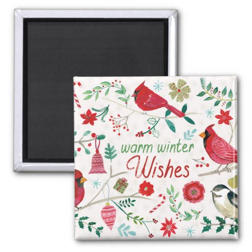 Winter Birds _ Warm Wishes Magnet