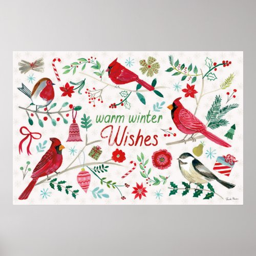 Winter Birds _ Warm Wishes Poster