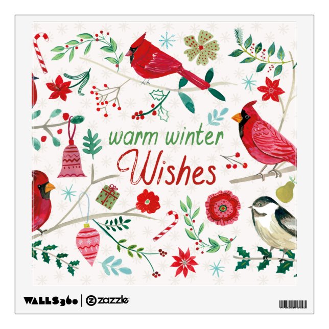 Winter Birds - Warm Wishes Wall Decal (Front)