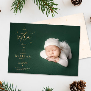 Winter Birth Announcement baby photo holiday card