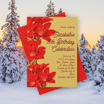 Winter Birthday Amaryllis Flowers Invitation