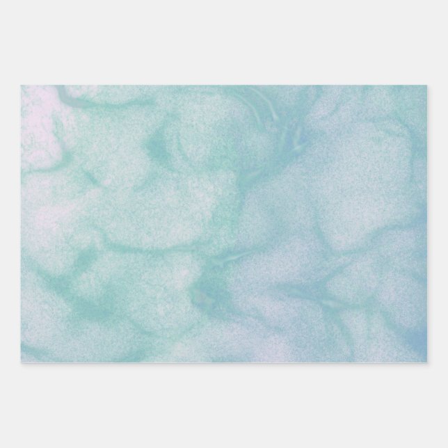 Winter Birthday Elegant Pastel Marble Wrapping Pap Wrapping Paper Sheets (Front)