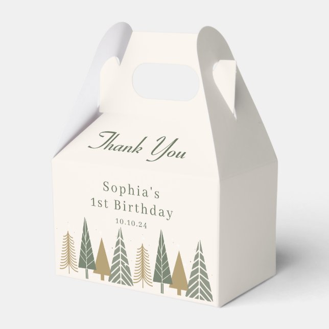 Winter Birthday  Favor Boxes (Front Side)
