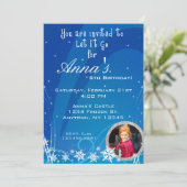 Winter Birthday Invitation with Picture (Standing Front)