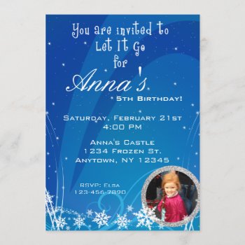 Winter Birthday Invitation With Picture by aaronsgraphics at Zazzle