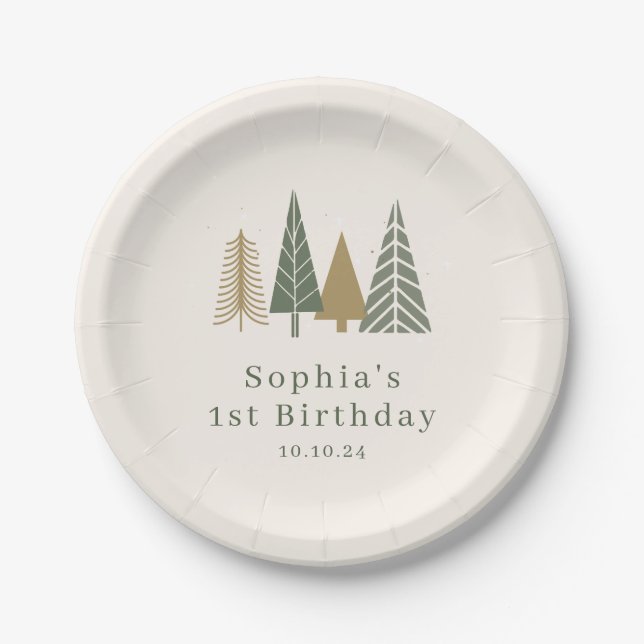 Winter Birthday Paper Plates (Front)