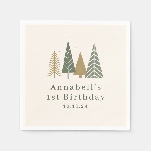 Winter Birthday Party Napkins (Front)