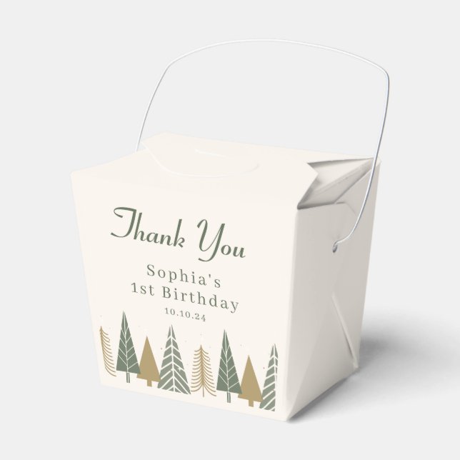 Winter Birthday Party Thank You Favor Boxes (Front Side)