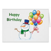 winter birthday snowman (Front Horizontal)