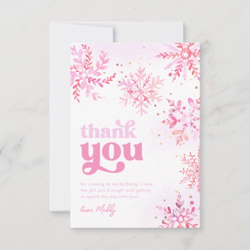 Winter Birthday Thank You Card