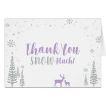 Winter Birthday Thank You Card - Purple & Silver