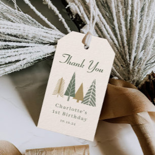 Winter Birthday Thank You  Gift Tags
