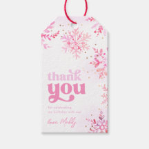 Winter Birthday Thank You Tags
